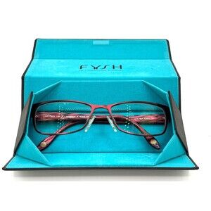 FYSH‎ UK 3473 Women's Eyeglass Frame 987 Burgundy 52017-135 Optical Metal EUC